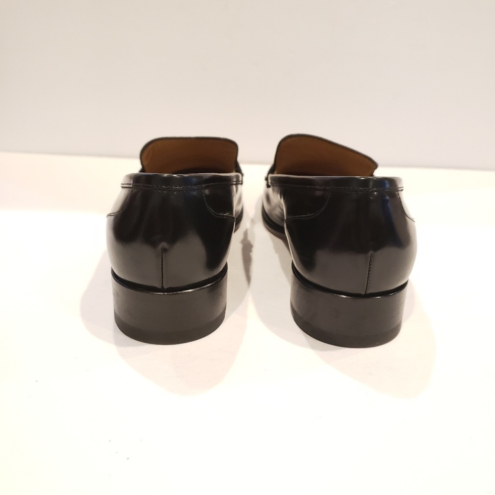 Ferragamo women's loafers flats black patent leather black gold size 8 c wide - Picture 3 of 7